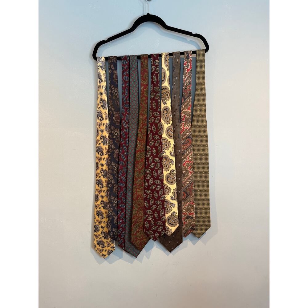 Lot of 10 Men’s 100% Silk Paisley Neckties Vintage Style Tie Bundle